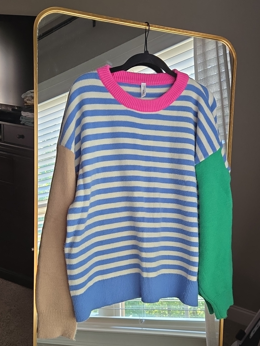 Wishlist Colorblock + Stripe Sweater L